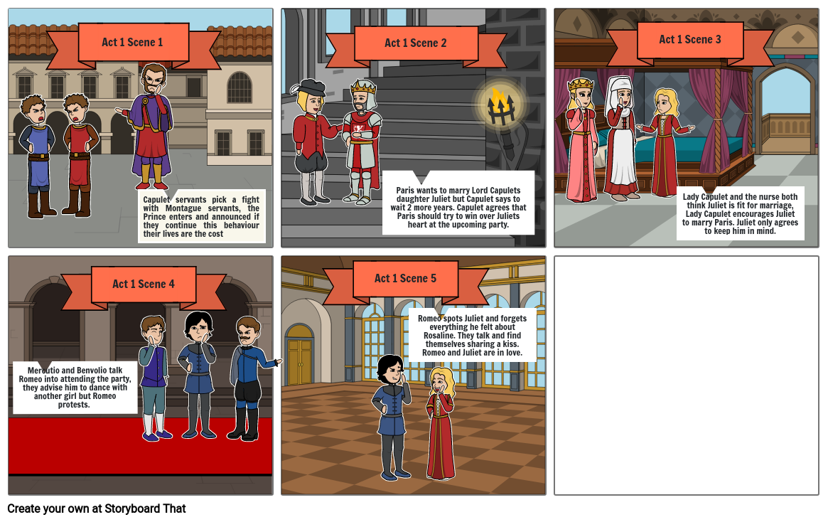 Romeo and Juliet Storyboard Storyboard by a325aa6b