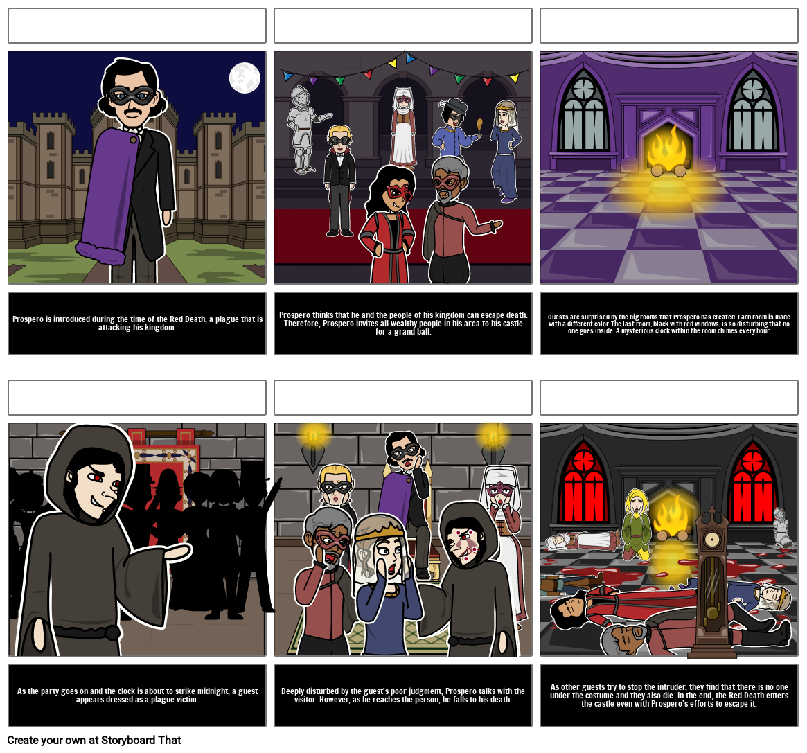 Masque of The Red Death Storyboard por a473cd39