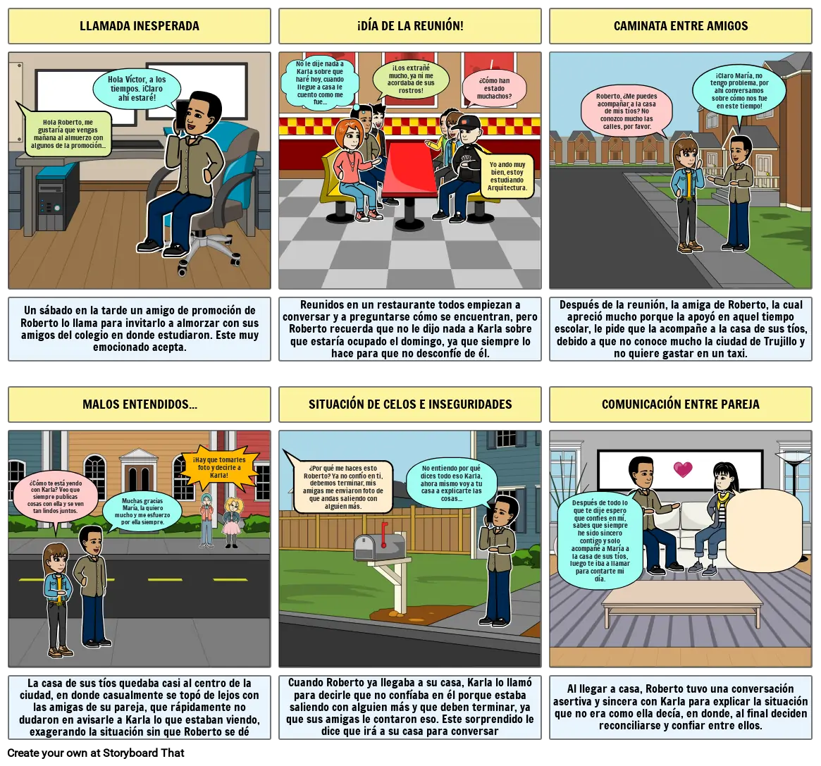 HISTORIETA SOBRE ESTRATEGIAS PARA MANEJAR DIFICULTADES EN PAREJA