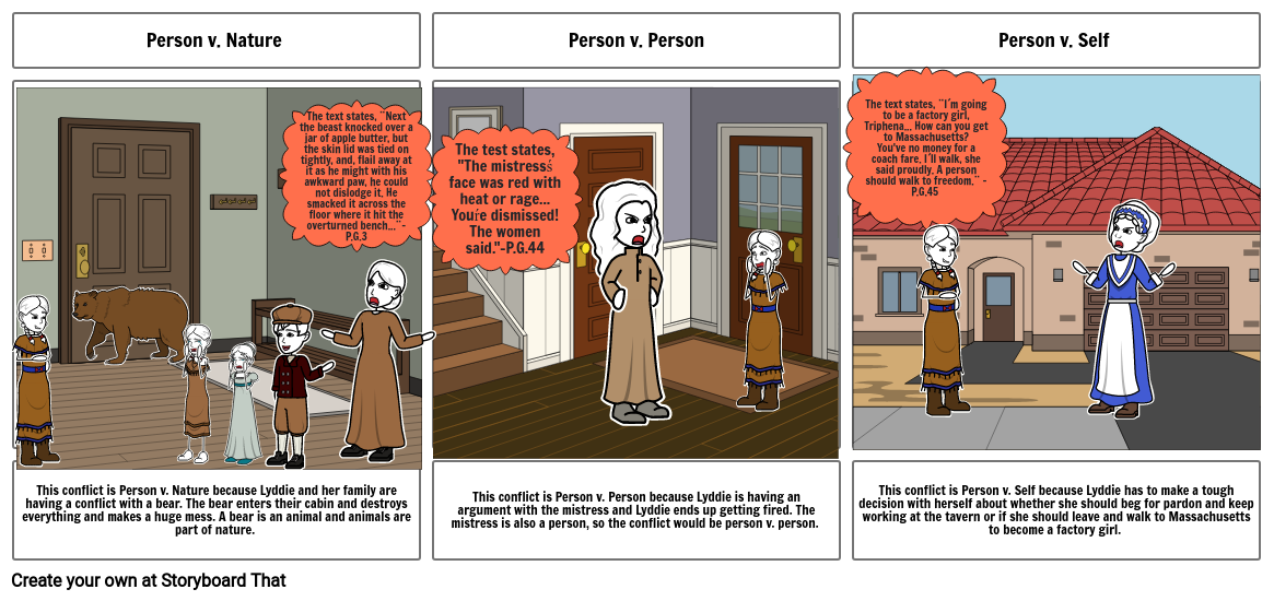 Conflicts in Lyddie Storyboard