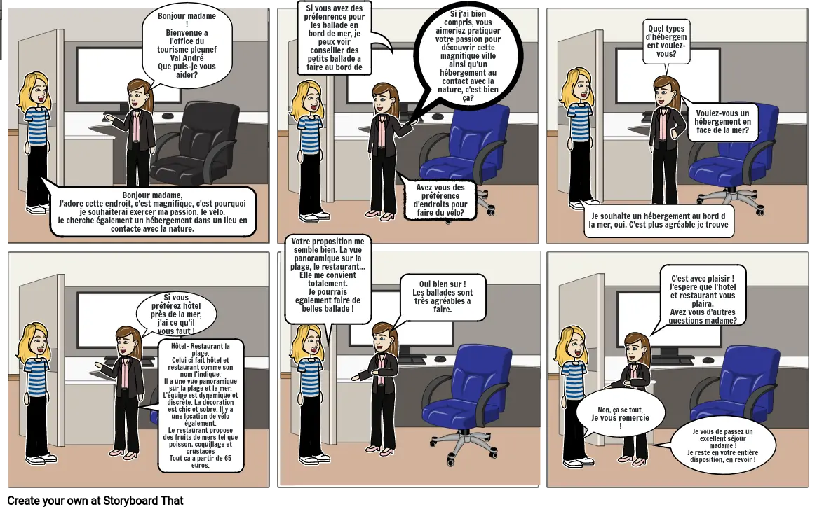 StoryBoard mission 8 Office de tourisme