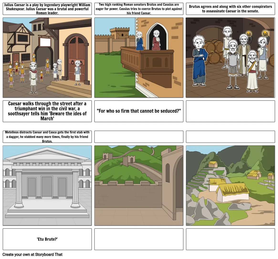 julius caesar storyboard