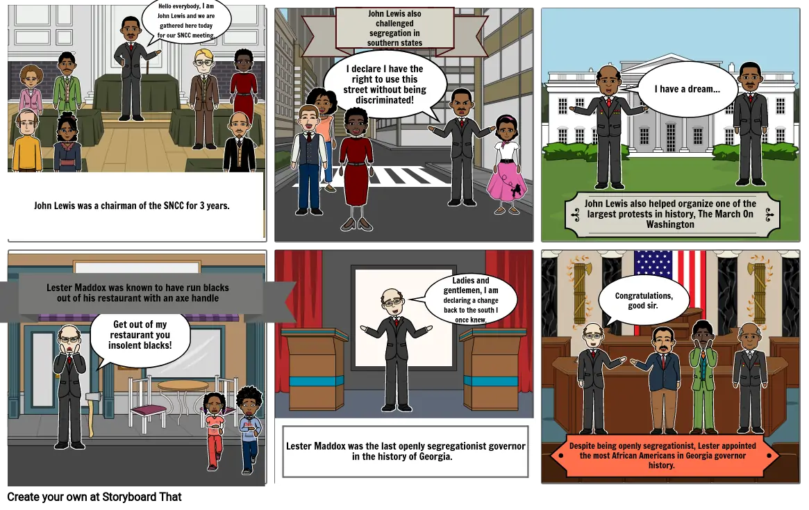Civil Rights Movement Comic Strip