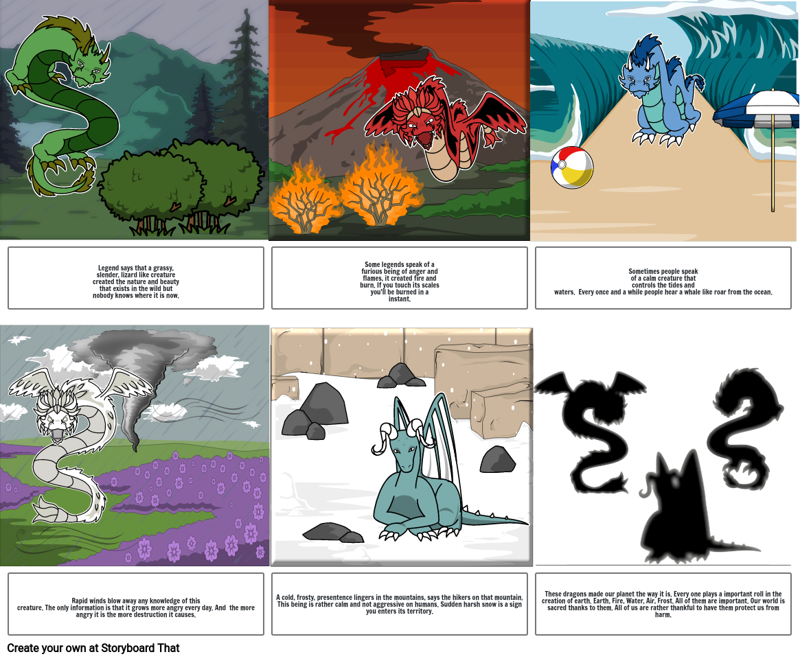 The 5 elemental dragons