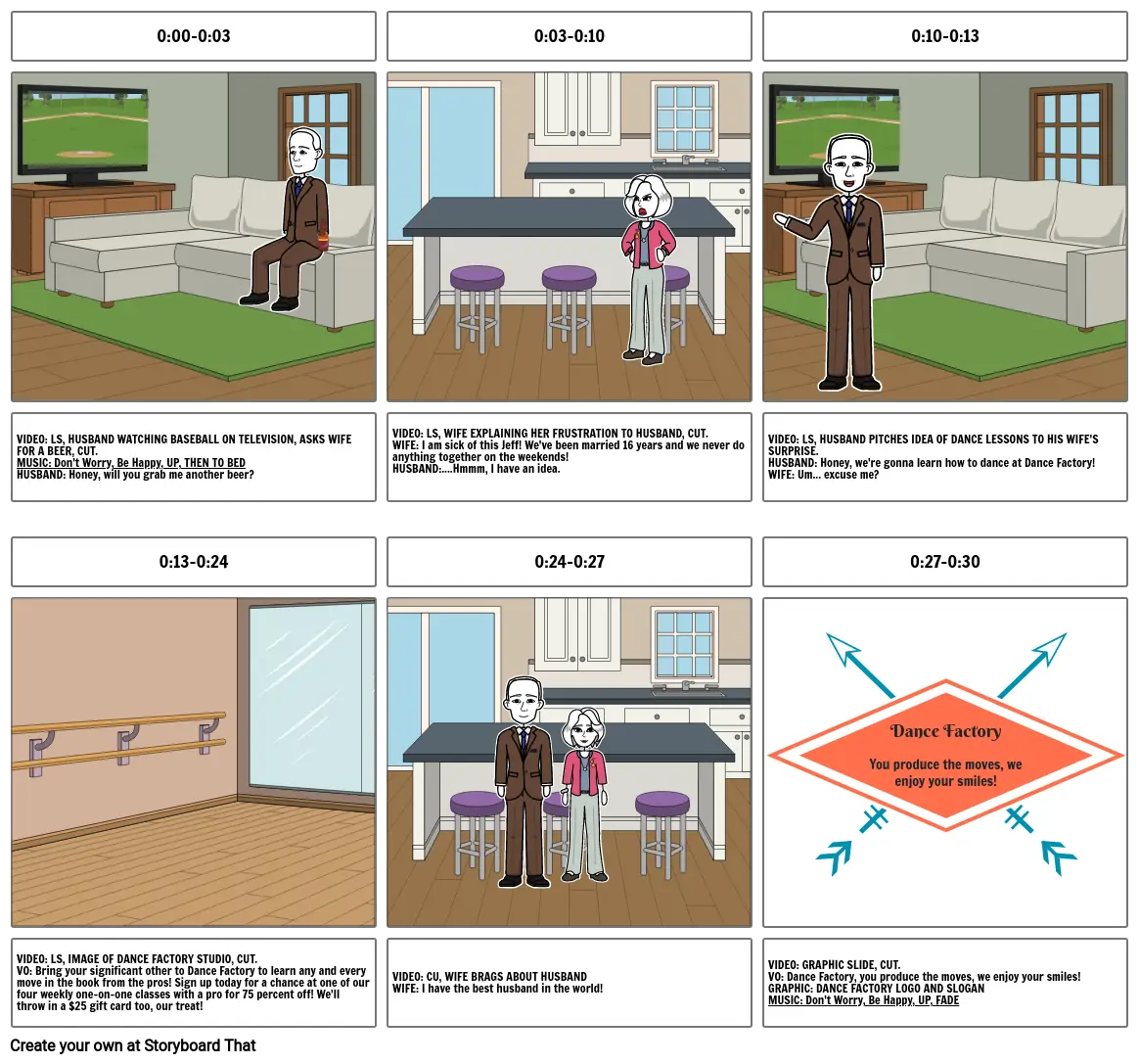 Dance Factory Final Storyboard