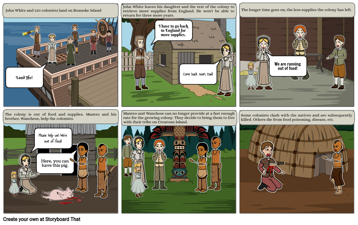 Lost Colony Comic Strip Part 1 Storyboard by a7445df6