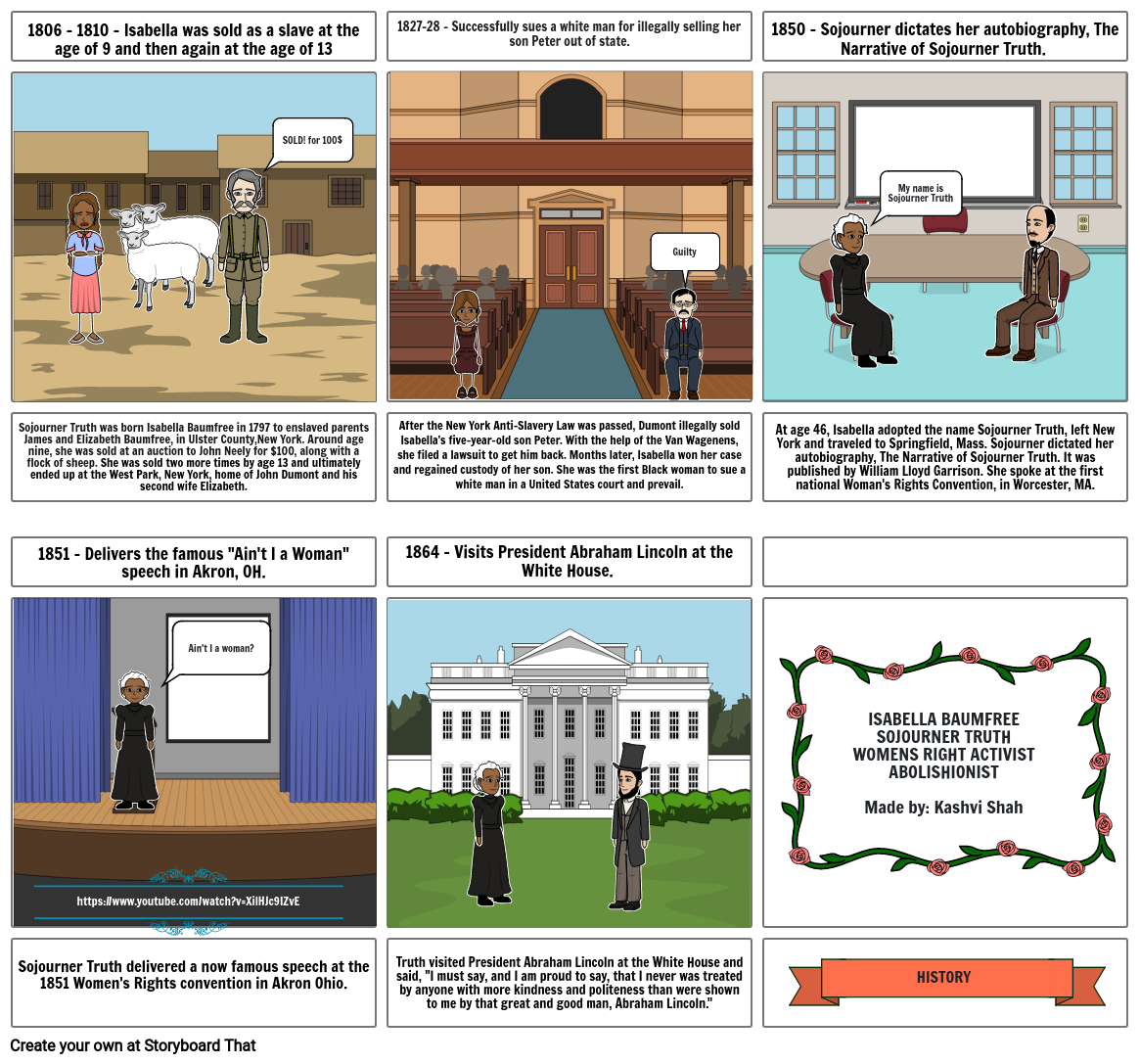 Isabella Baumfree (Sojourner Truth) Storyboard