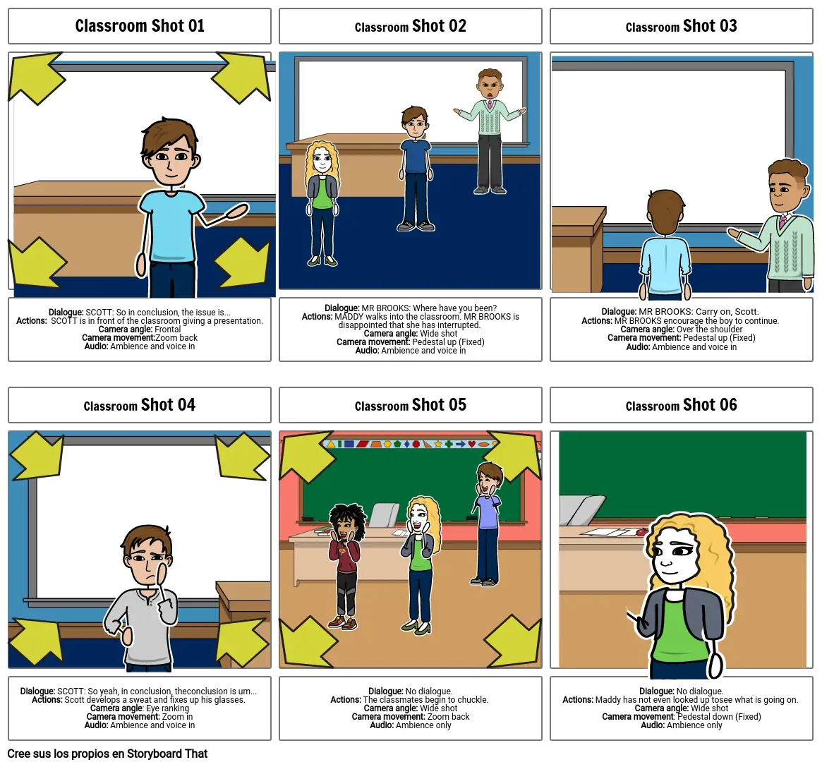 AP4-AA9- EV12: Storyboard: &quot;My first crush, a production storyboard”