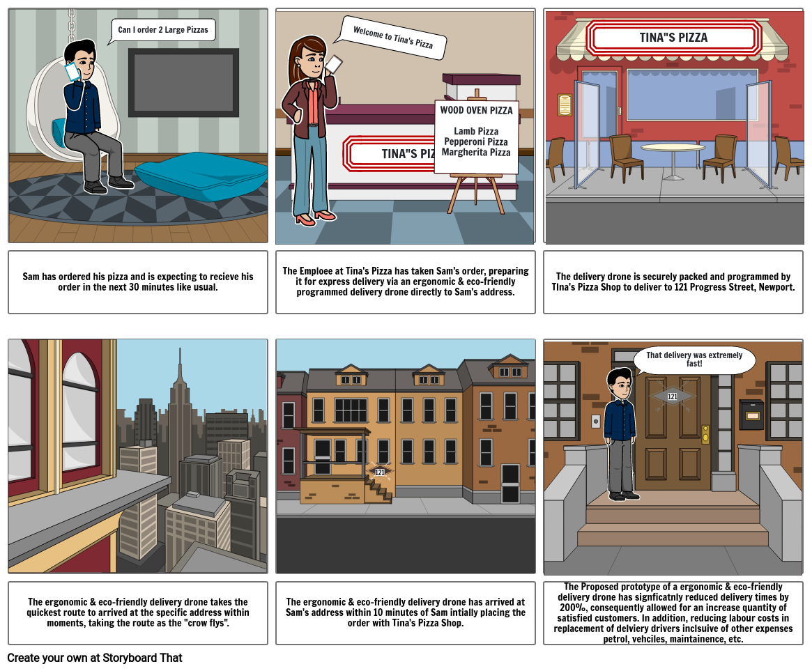 Delivery Drone Storyboard by a82b1259