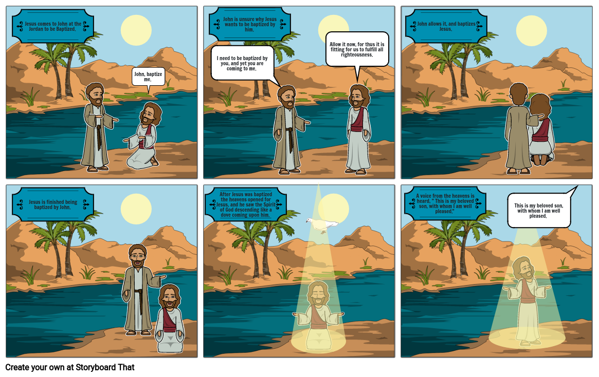 Jesus's Baptism Matthew 3:13-17 Storyboard By A82bde78