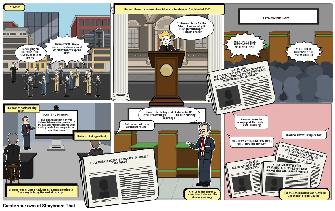 The Stock Market Crash - Unit 3, Comic Assignment