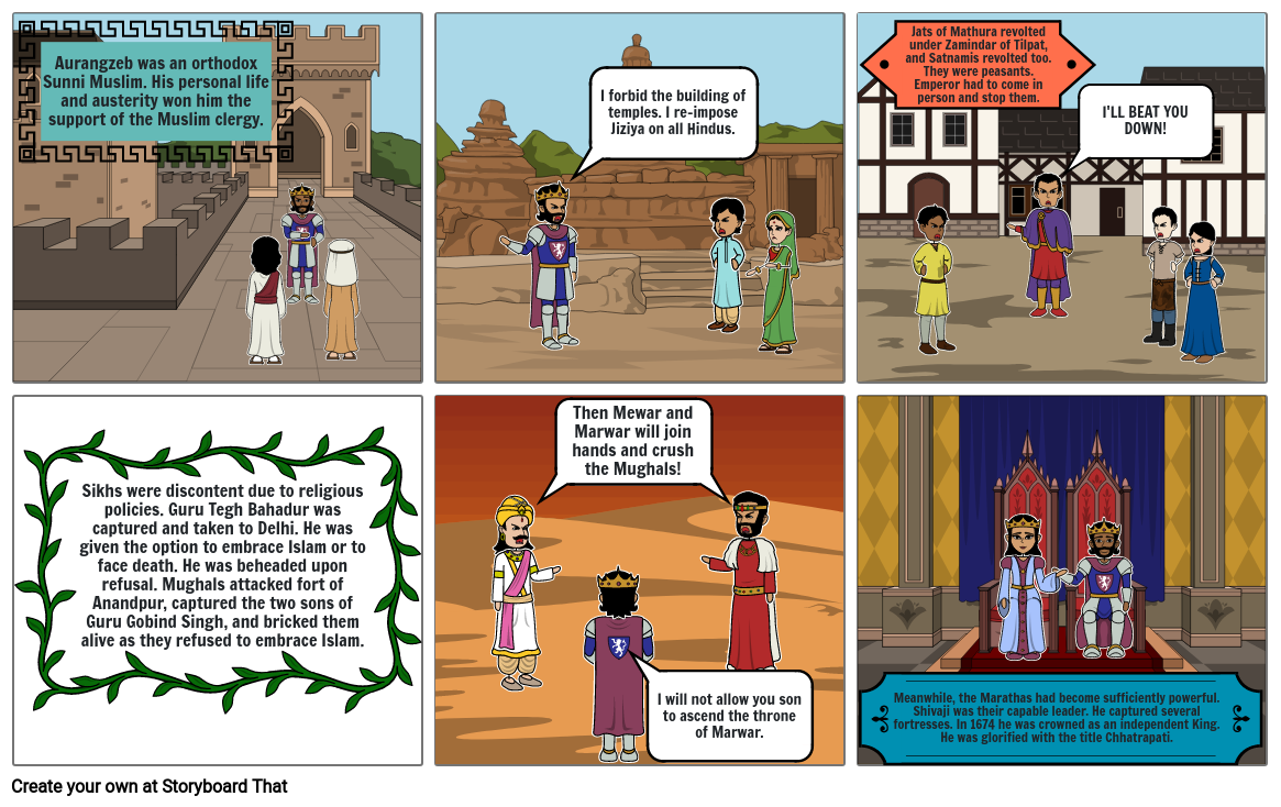 Aurangzeb's Political History Storyboard por a866b3fc