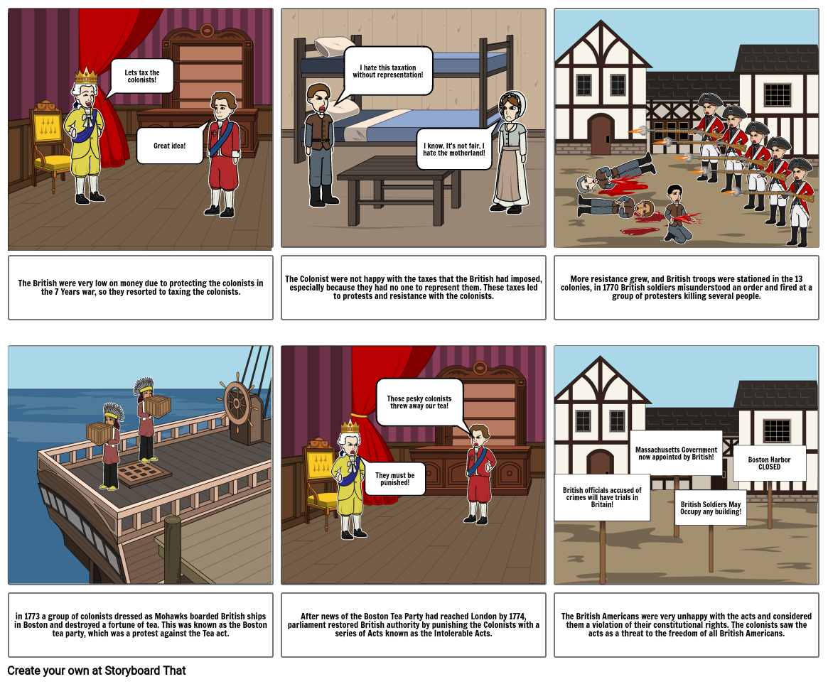 American Revolution Storyboard Storyboard by a8926a8b