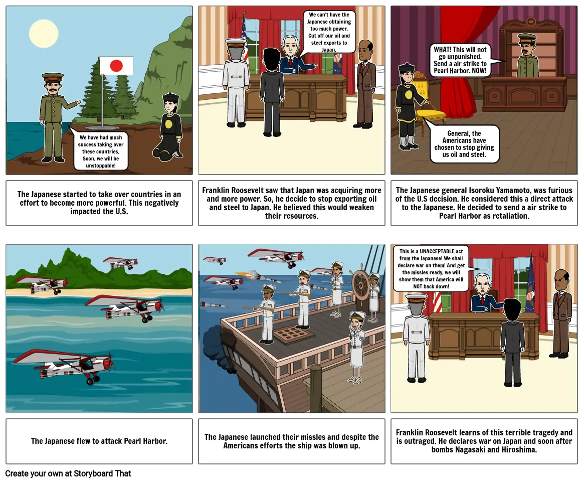 The Bombing Of Pearl Harbor Storyboard Por A8b6a2f4