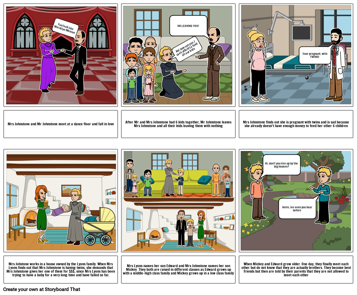 Blood Brothers story board Storyboard by a8bc6aa9