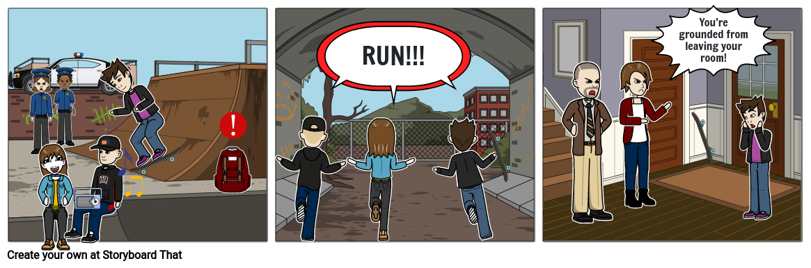 Past Tense B1 Comic Strip Example Storyboard