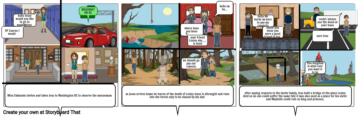 Bridge to terebithia comic strip Storyboard by a8d72e3f