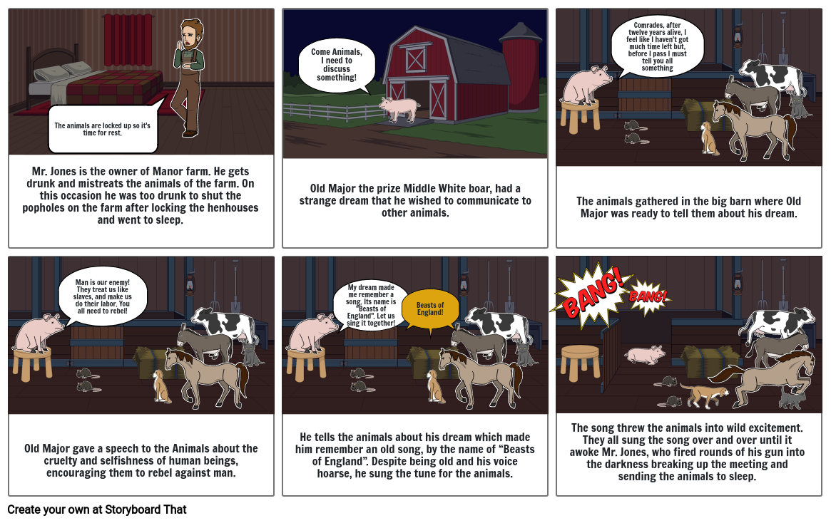 Animal Farm Chapter 1 Storyboard