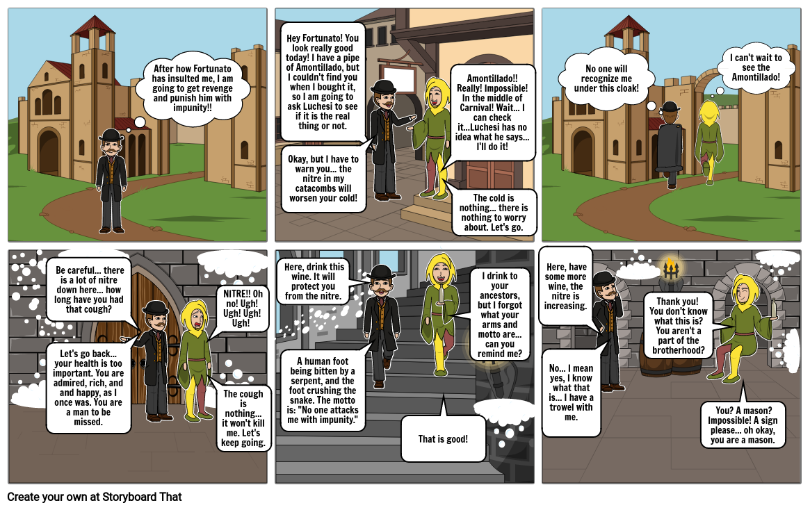 cask-of-amontillado-comic-strip-summary-part-1