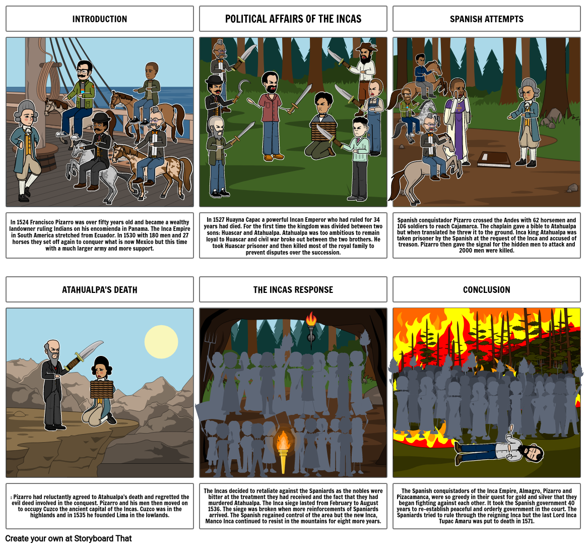 The conquest of the Incas Storyboard by a9ff171b