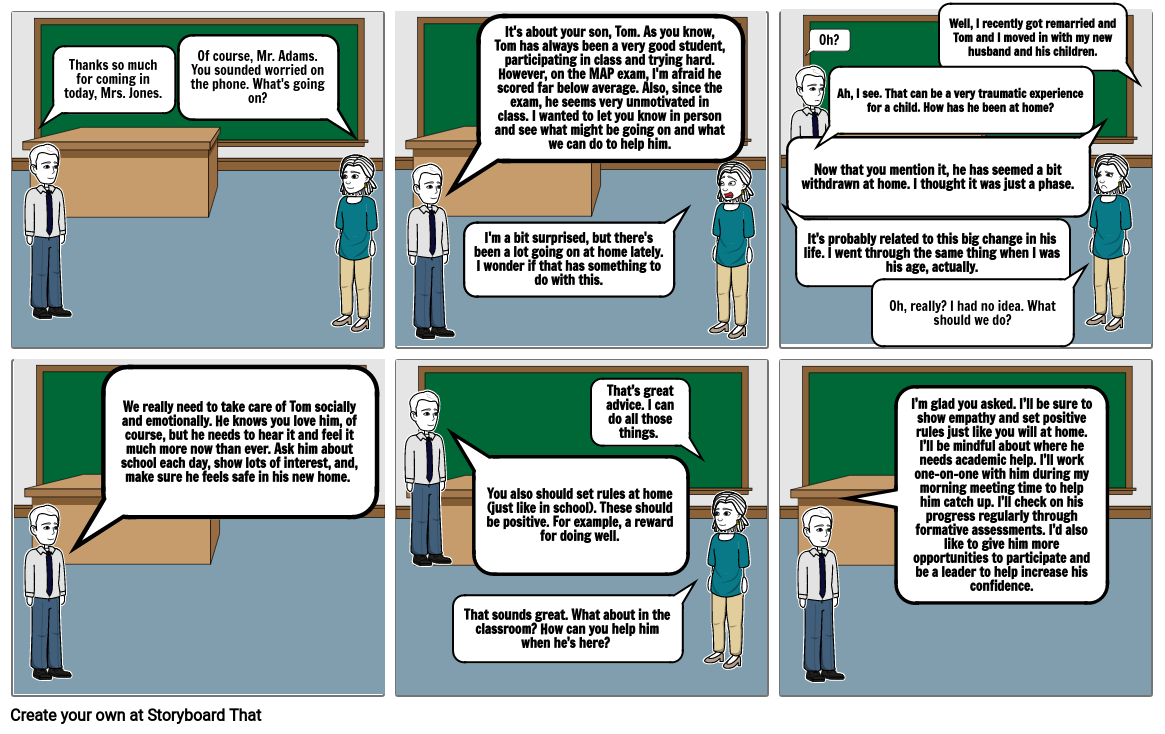 Parent-Teacher Meeting Storyboard by aa8bd8e9