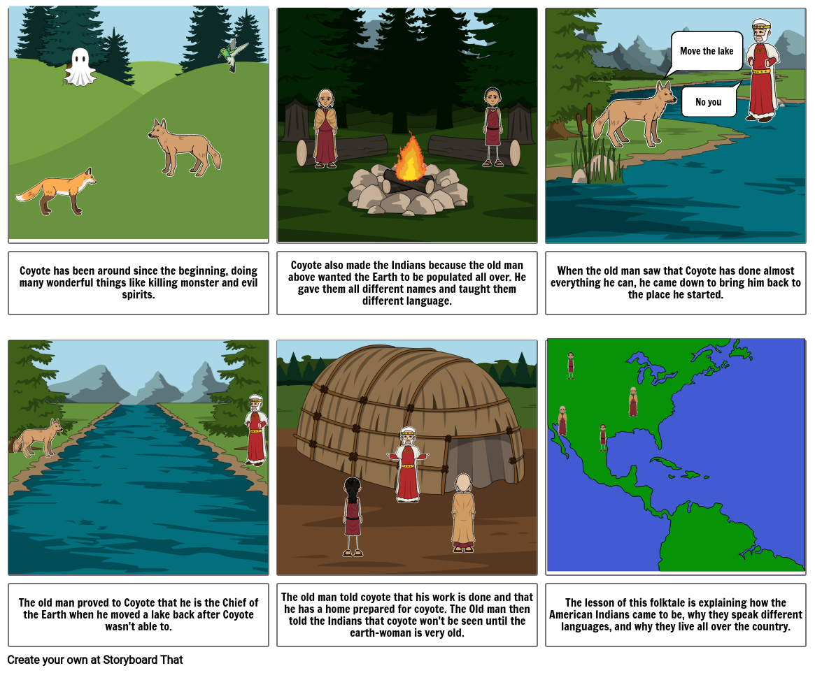 Native American coyote storyboard Storyboard by aaf4e5eb