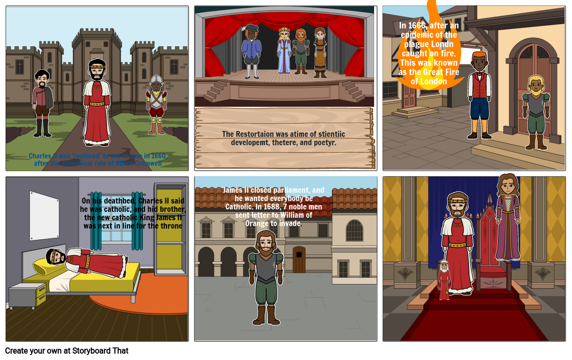 30 Years of British History 1660-1685 Storyboard