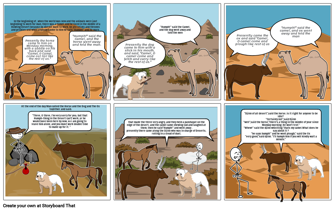 L1 the camel and his humph activity Storyboard