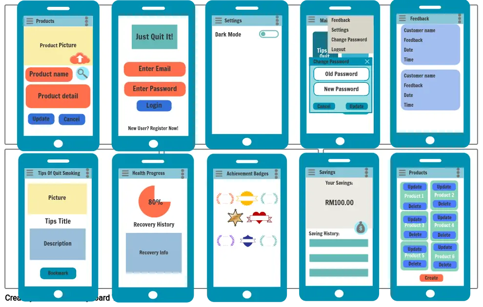 Smoking app storyboard