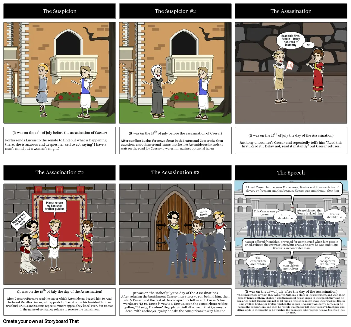 The Assasination Of Julius Caesar Storyboard Por Abbas Said001