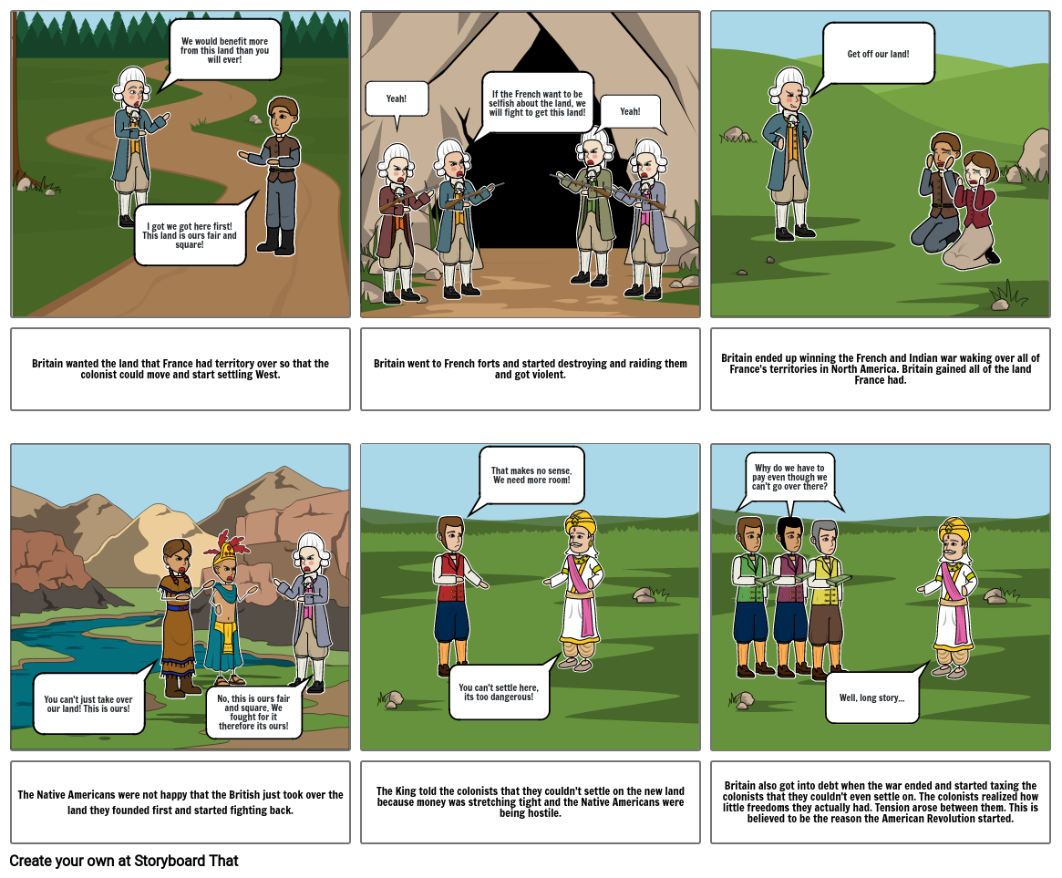French and Indian War Comic Strip Storyboard by abecb122