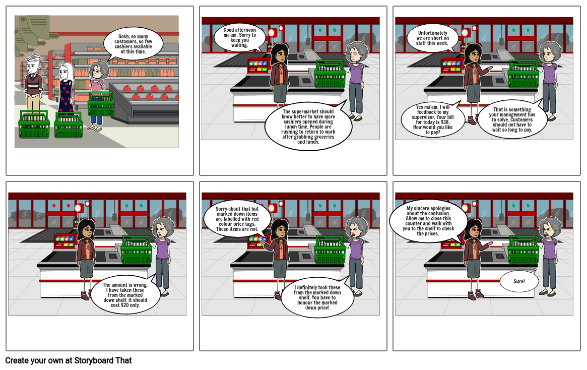 Supermarket Angry Customer Storyboard by abf95421