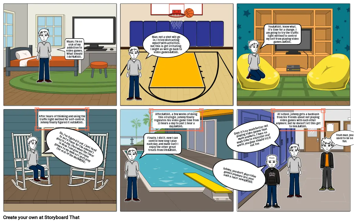 Johnnys Video game addiction Storyboard af ac05be92