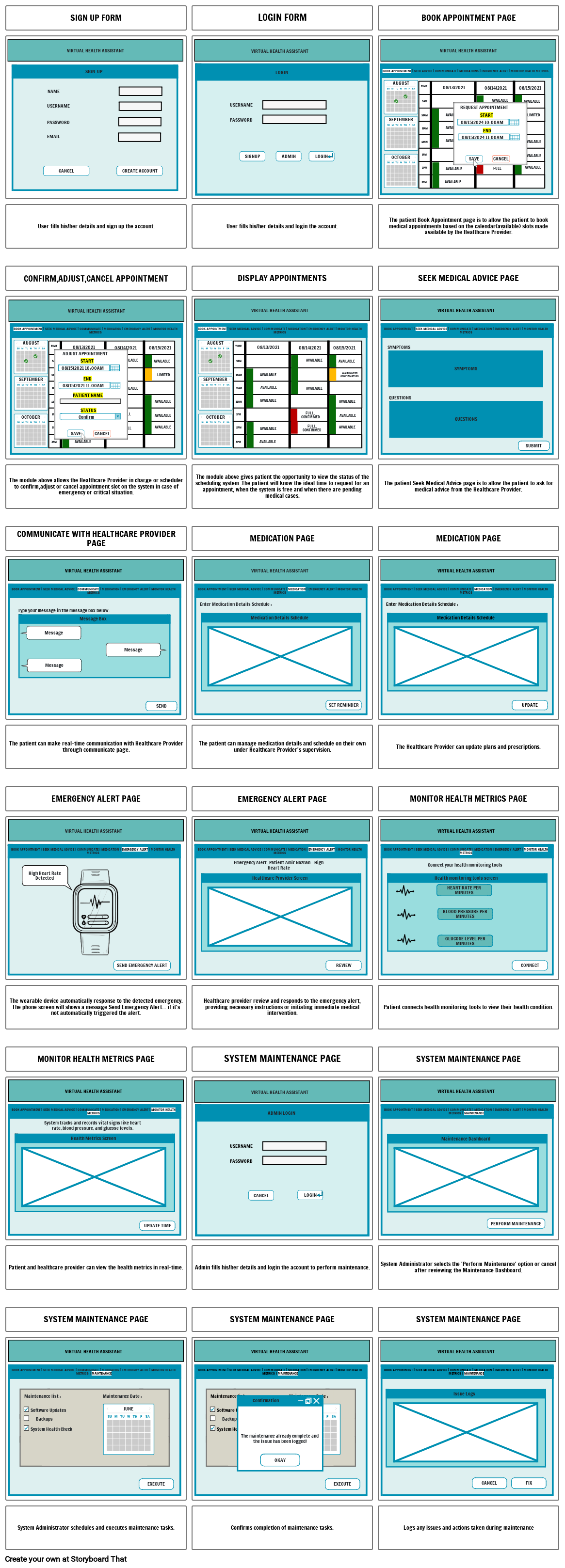 Virtual Health Assistant Storyboard