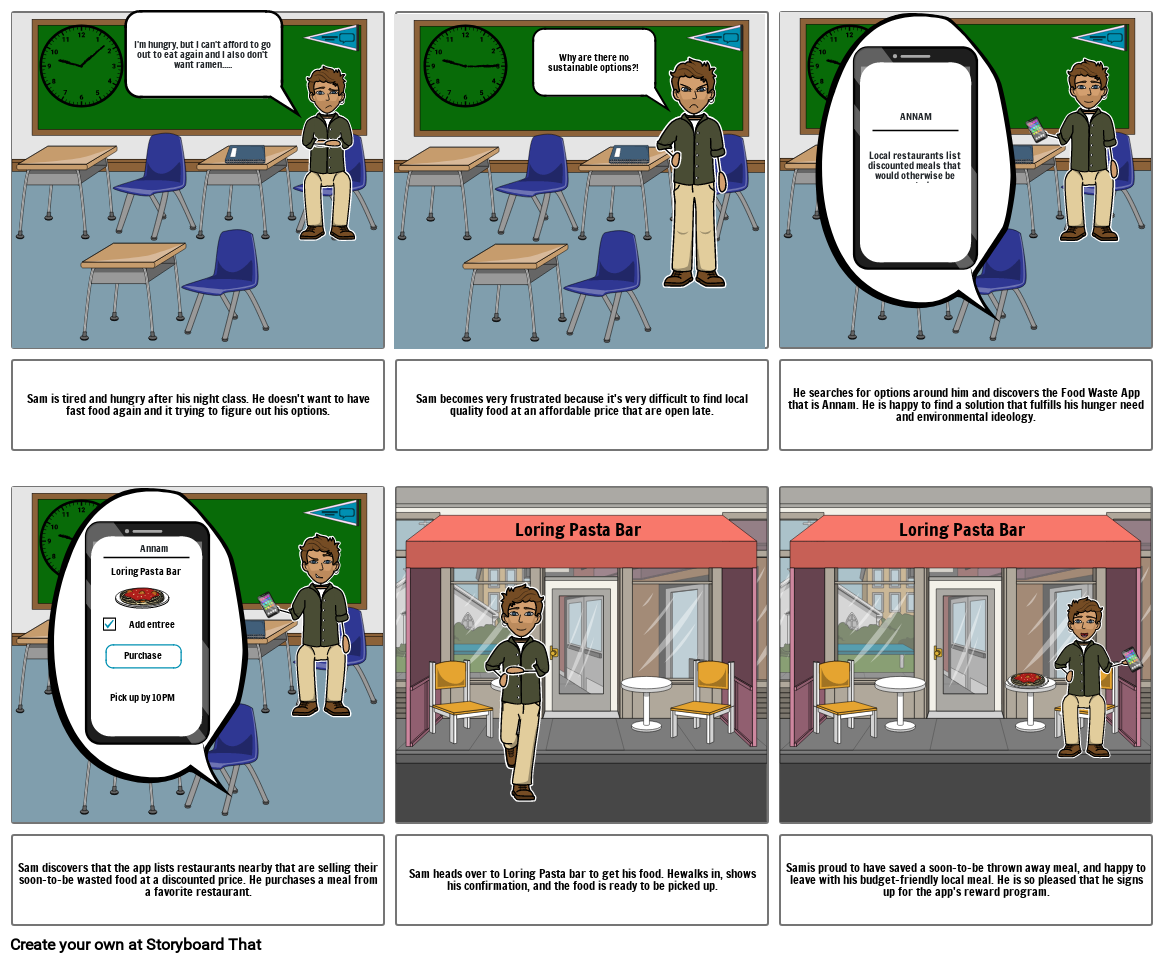 Food waste managament Storyboard por ac628549