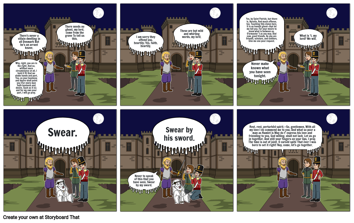 Hamlet Act 1 Scene 5 Part 3 Storyboard by acae2db9