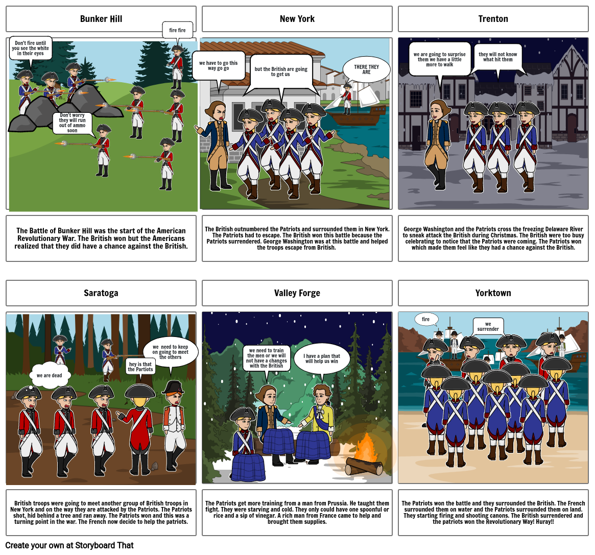 Rev War Storyboard By Acherry79564