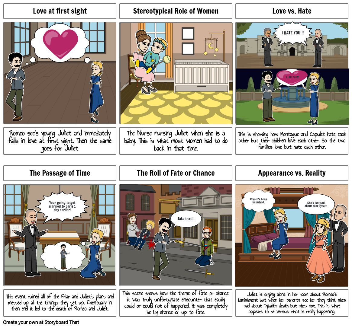 Romeo and Juliet Story Board Storyboard by ad4cf4c8