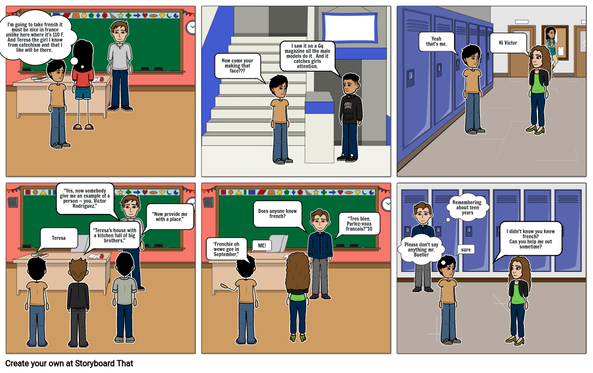 7 grade by Gary Soto Comic strip Storyboard by ad58383