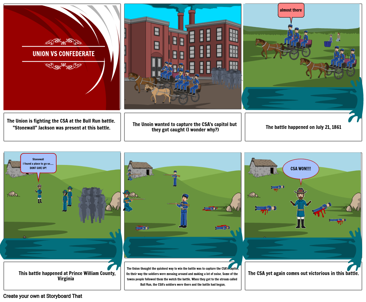 The Battle Of Bull Run Storyboard by ad6fa393