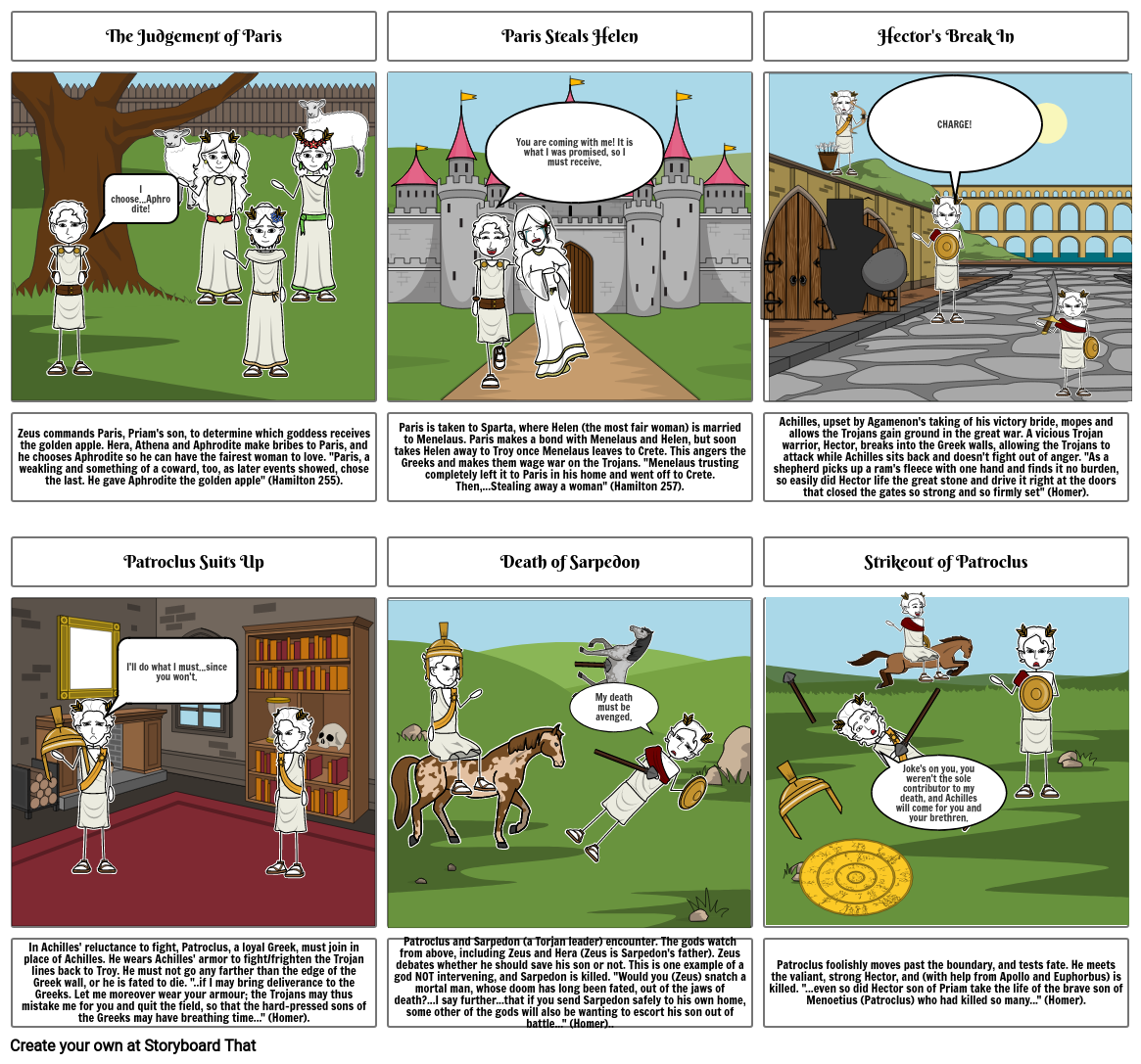 Iliad Comic Assignment Storyboard by adambiscoe
