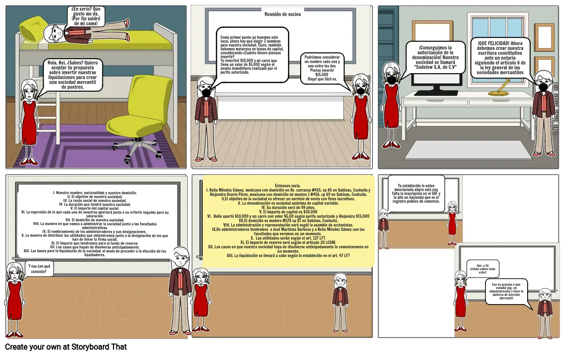 Historieta del Proceso de Constitución de una Sociedad Mercantil