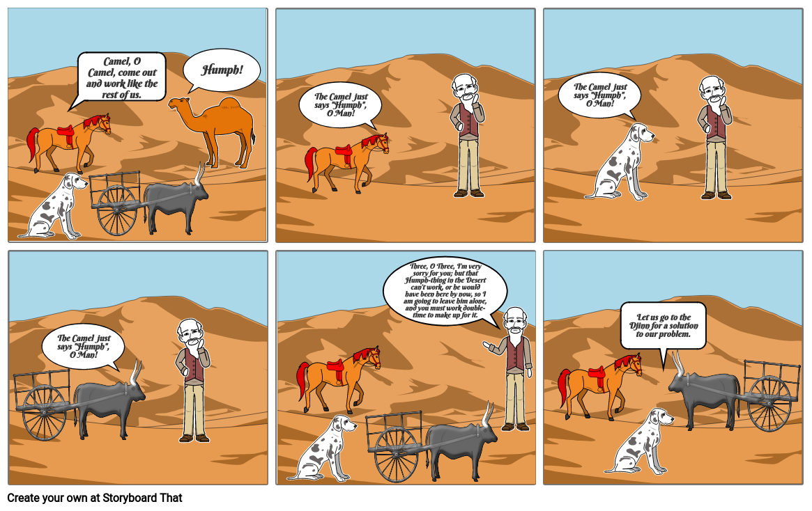 HOW THE CAMEL GOT HIS HUMP Storyboard by adithya_8a