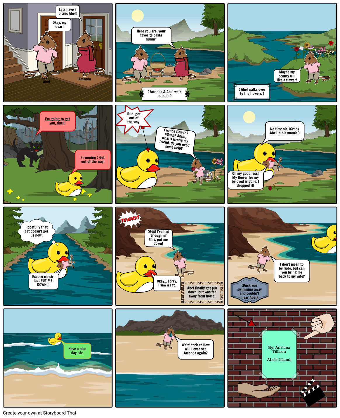 Abel's Island Storyboard by adrianat12522