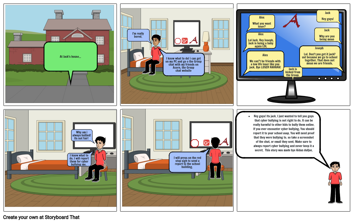 Cyber bullying Storyboard by aduque5459