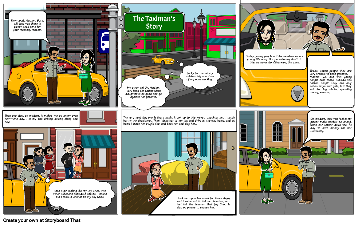 The Taximans Story Storyboard por ae5fbcd3