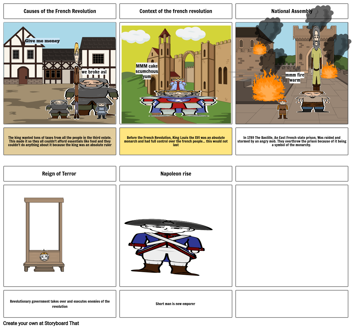 French revolution story board