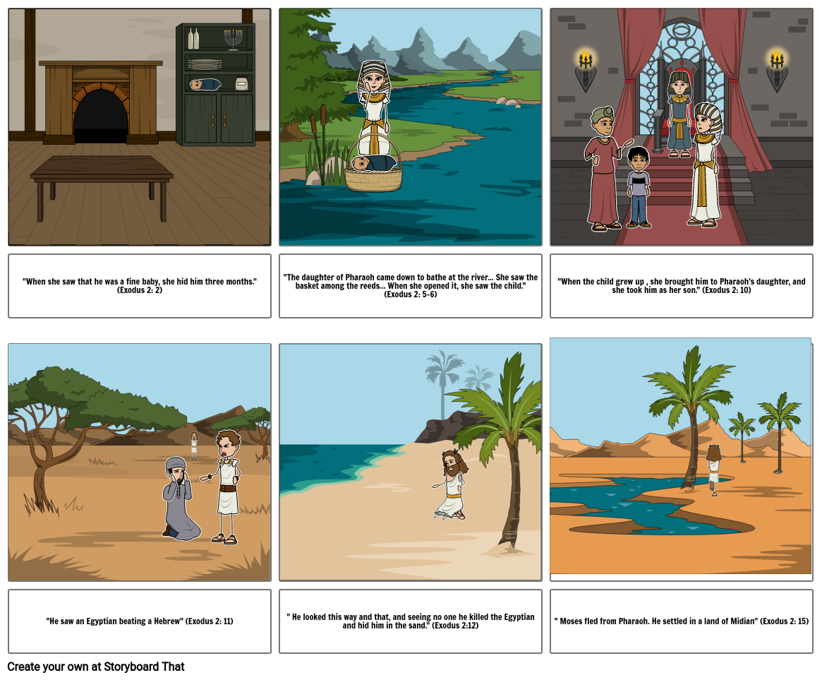 Birth Of Moses Creative Task Storyboard By Aef57b0f