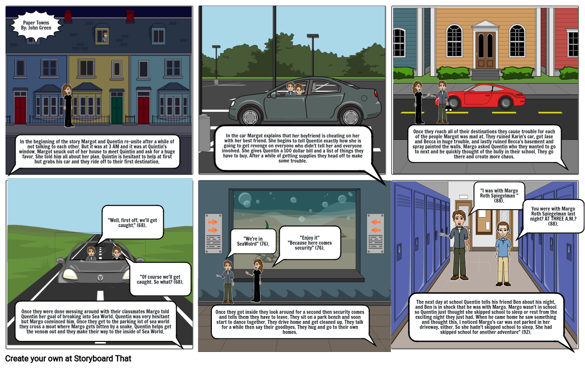 Paper Towns comic strip Storyboard by af54150d