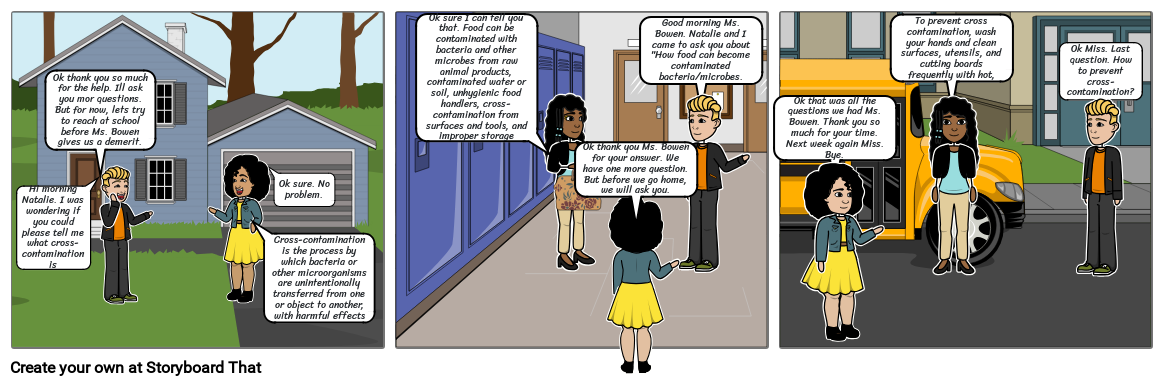 My 3 Cross Contamination Story Clip/Story Board Project